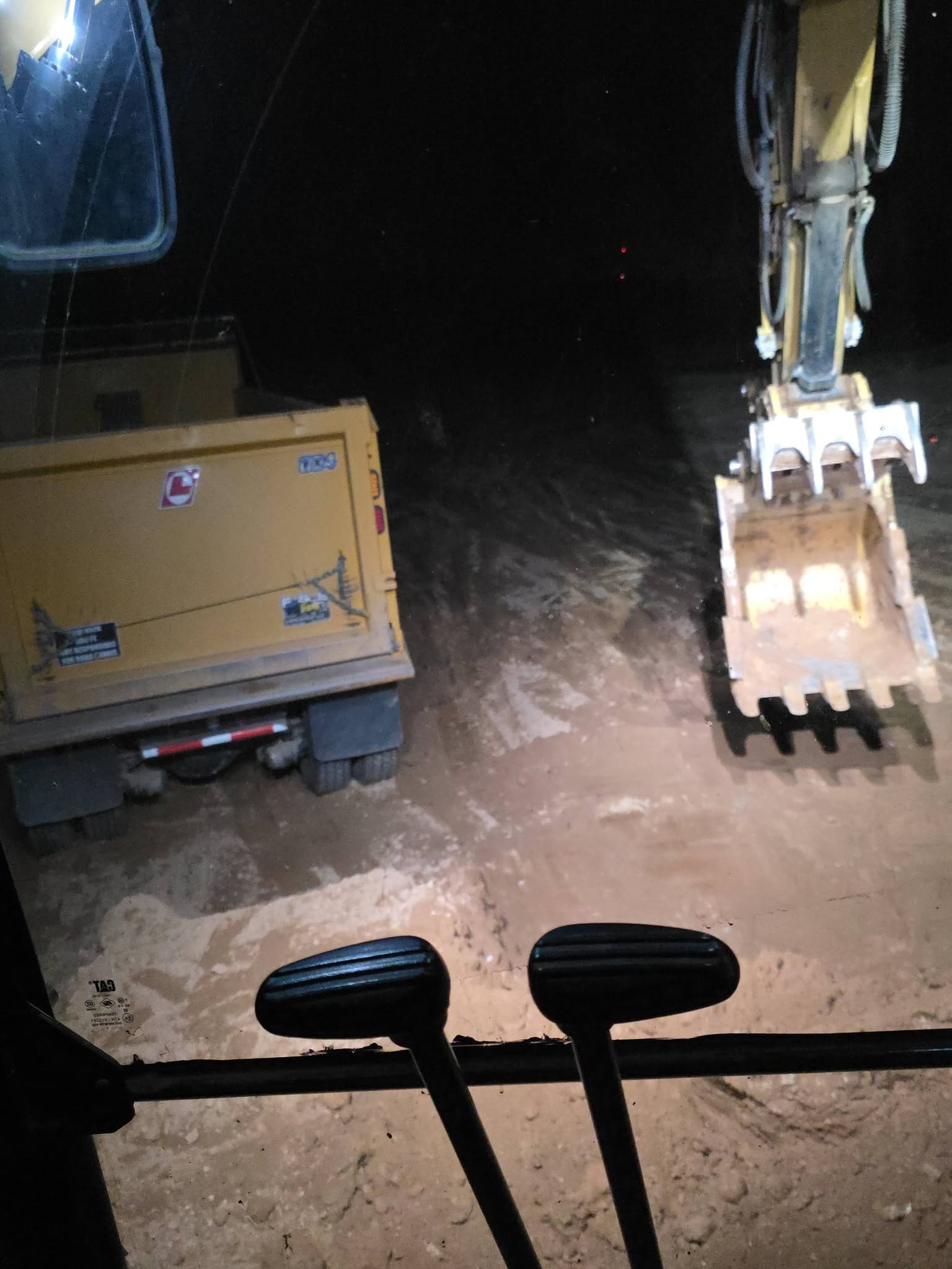 F&S Expedited LLC - night excavator loading material