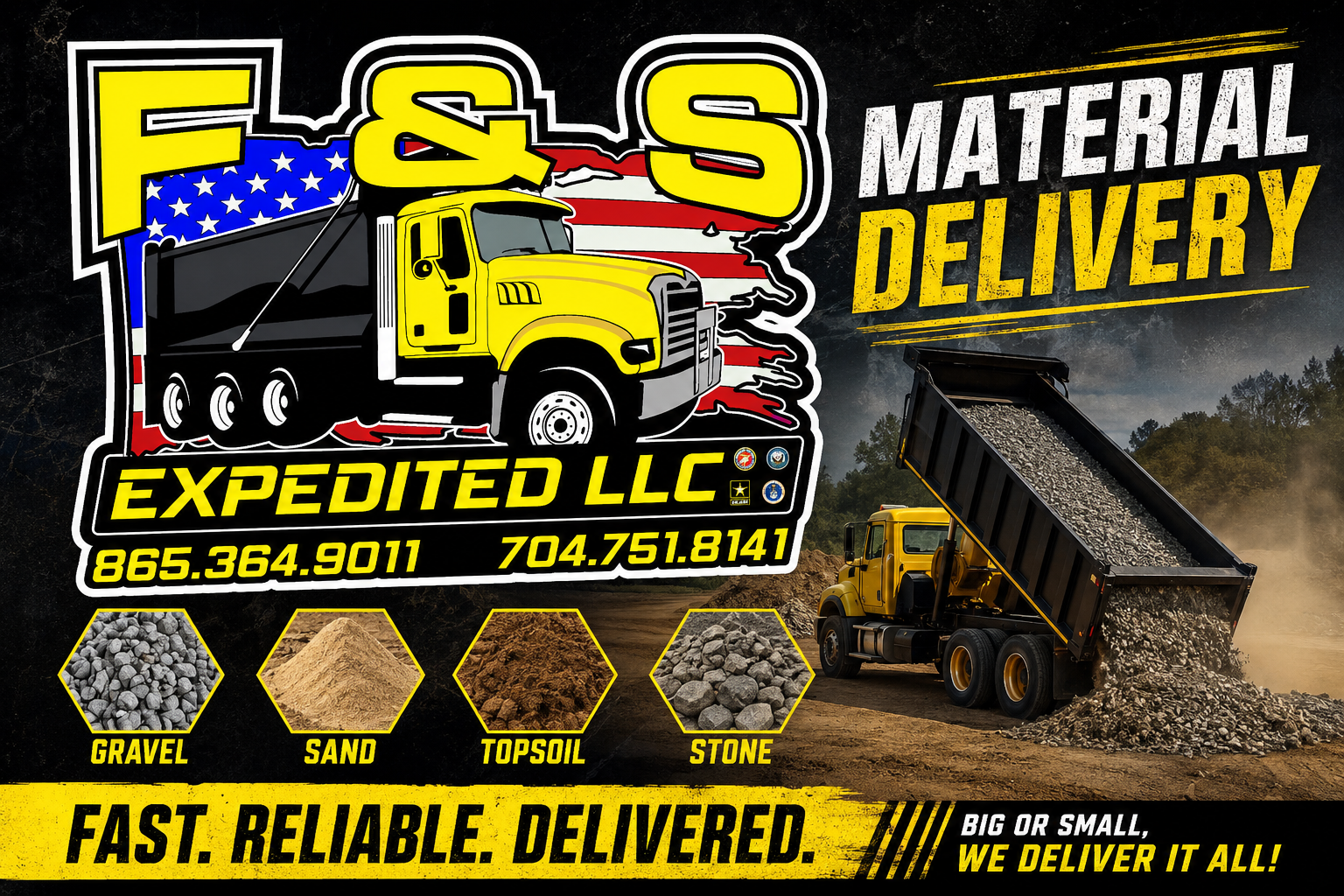 Material Delivery background - Quality materials delivered directly to your job site